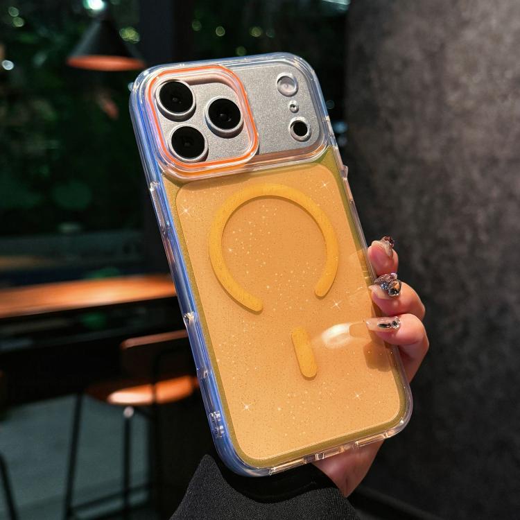 For iPhone 17 Pro Max Crystal Shimmer Acrylic Magnetic Phone Case