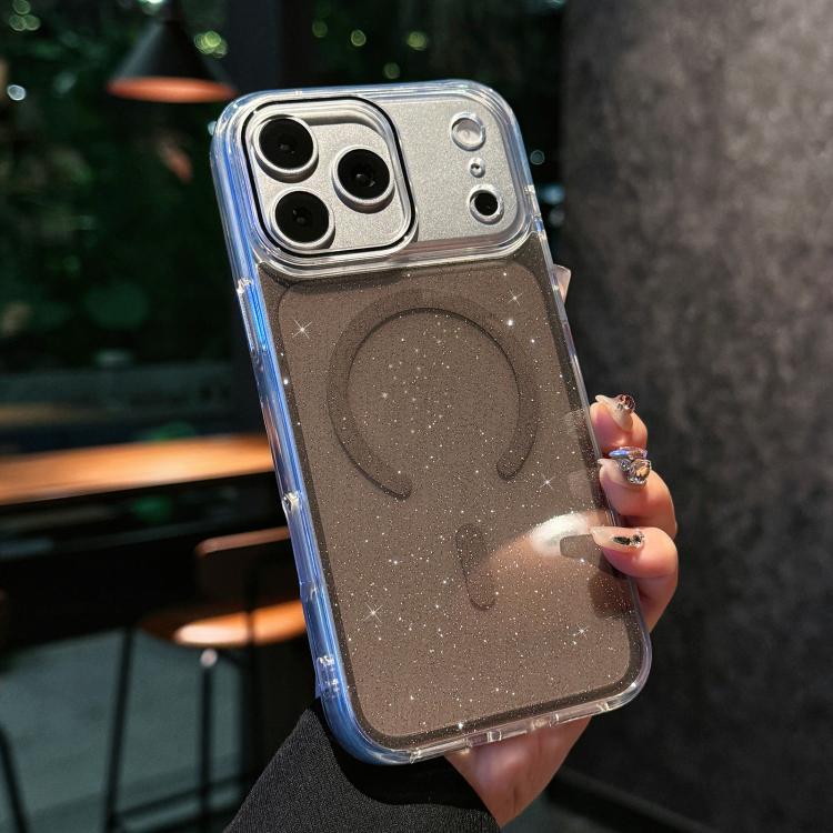 For iPhone 17 Pro Crystal Shimmer Acrylic Magnetic Phone Case