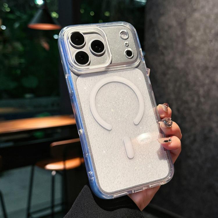 For iPhone 17 Pro Crystal Shimmer Acrylic Magnetic Phone Case