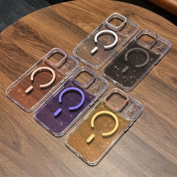 For iPhone 17 Pro Max Crystal Shimmer Acrylic Magnetic Phone Case