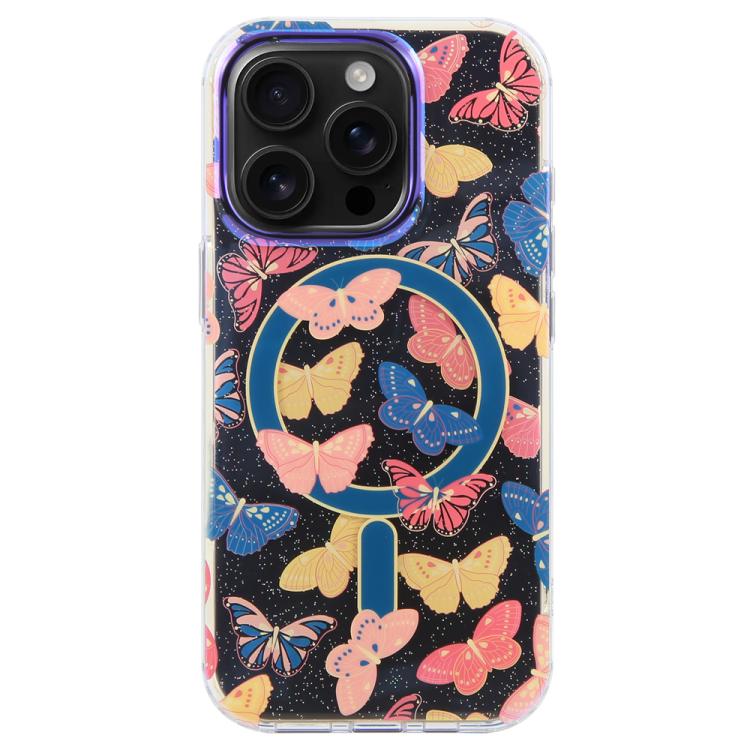 For iPhone 13 Pro IMD Blue Light Jungle Series Magnetic Phone Case