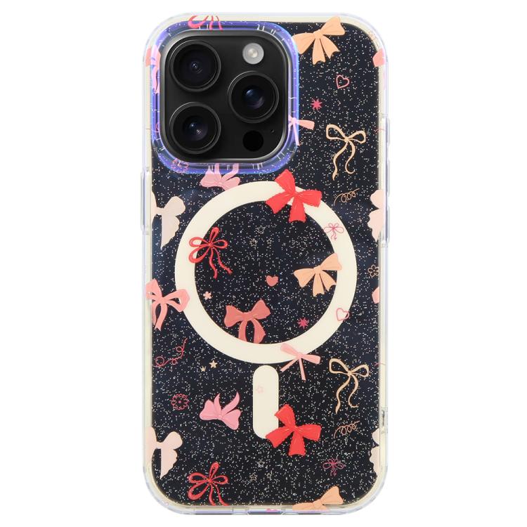 For iPhone 14 Pro IMD Blue Light Jungle Series Magnetic Phone Case