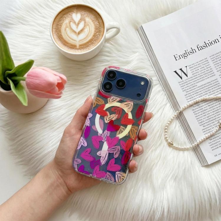 For iPhone 14 Pro IMD Blue Light Jungle Series Magnetic Phone Case