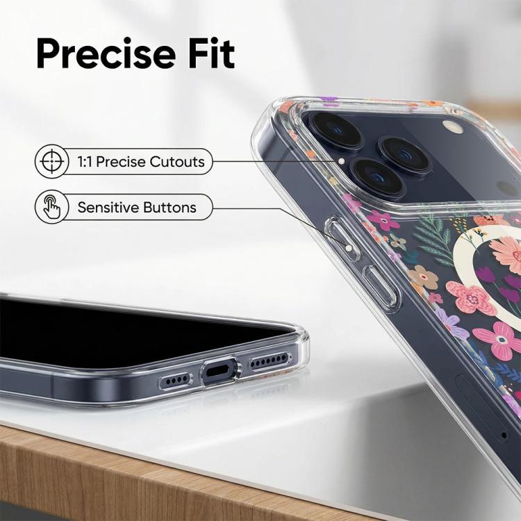 For iPhone 14 Pro Max IMD Blue Light Jungle Series Magnetic Phone Case