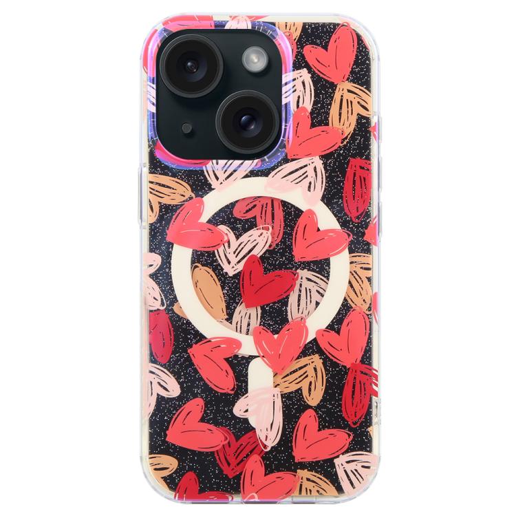 For iPhone 15 IMD Blue Light Jungle Series Magnetic Phone Case