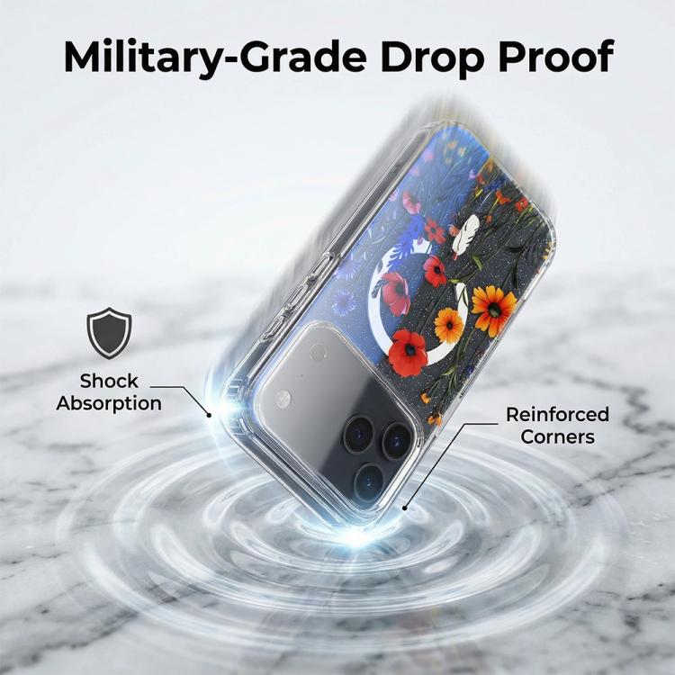 For iPhone 15 Plus / 14 Plus IMD Blue Light Jungle Series Magnetic Phone Case