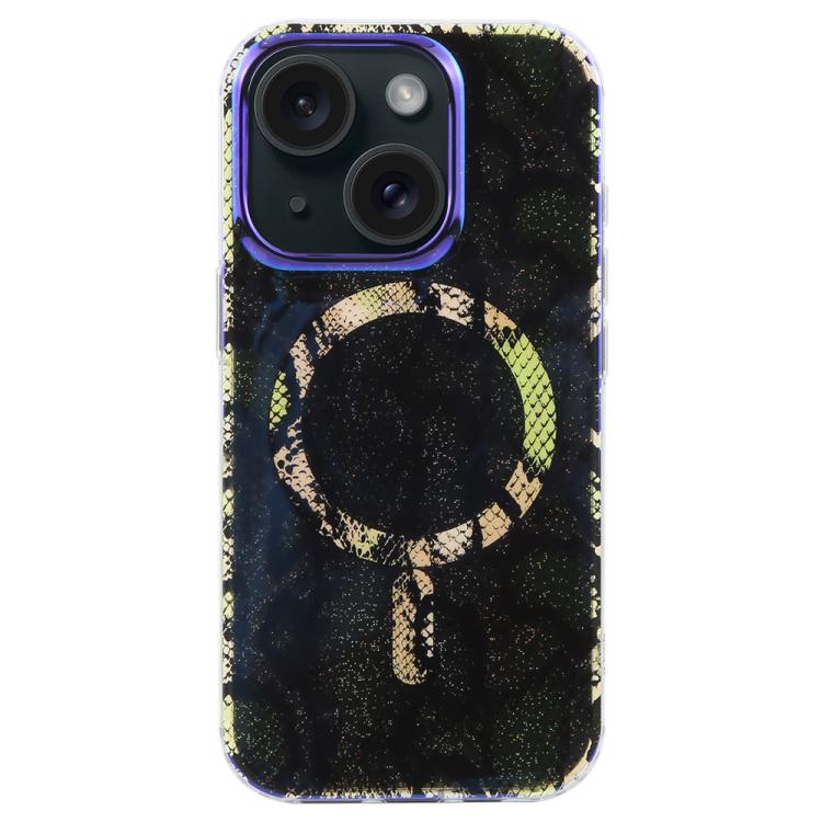 For iPhone 15 Plus / 14 Plus IMD Blue Light Jungle Series Magnetic Phone Case