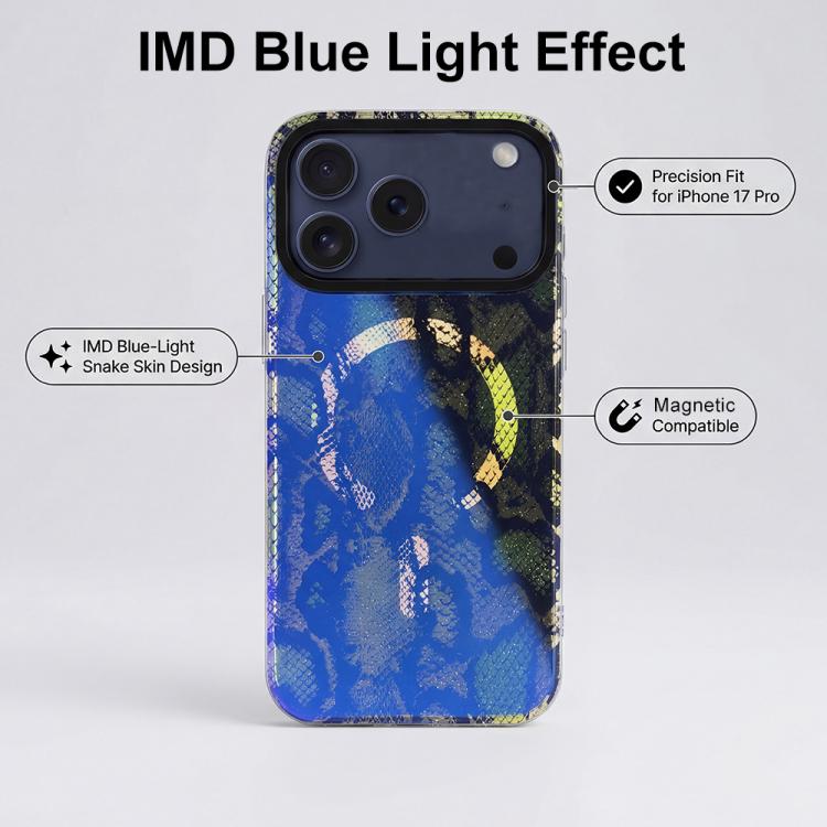 For iPhone 15 Pro IMD Blue Light Jungle Series Magnetic Phone Case