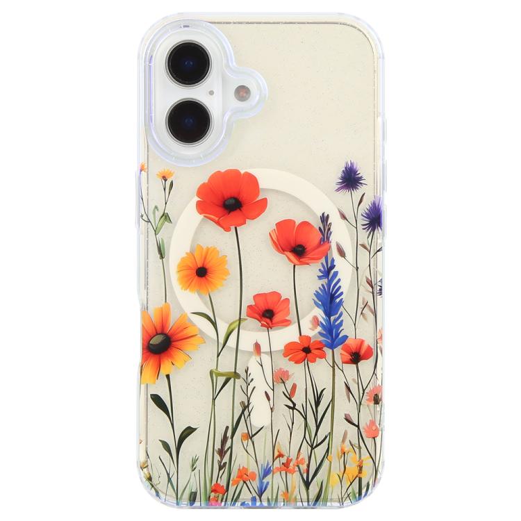 For iPhone 16 Plus IMD Blue Light Jungle Series Magnetic Phone Case