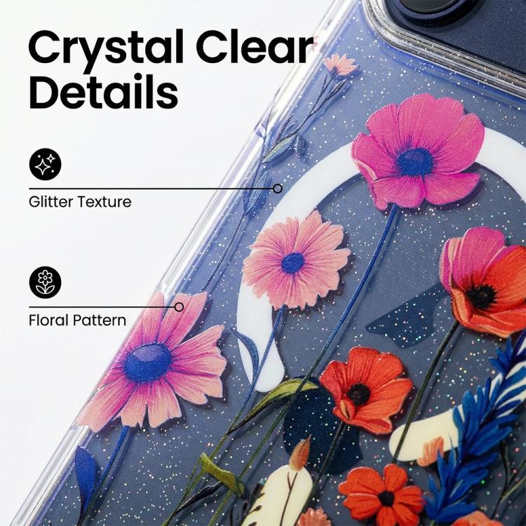 For iPhone 16 Plus IMD Blue Light Jungle Series Magnetic Phone Case