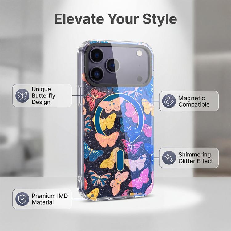 For iPhone 16 Plus IMD Blue Light Jungle Series Magnetic Phone Case