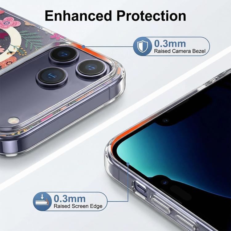 For iPhone 16 Pro IMD Blue Light Jungle Series Magnetic Phone Case
