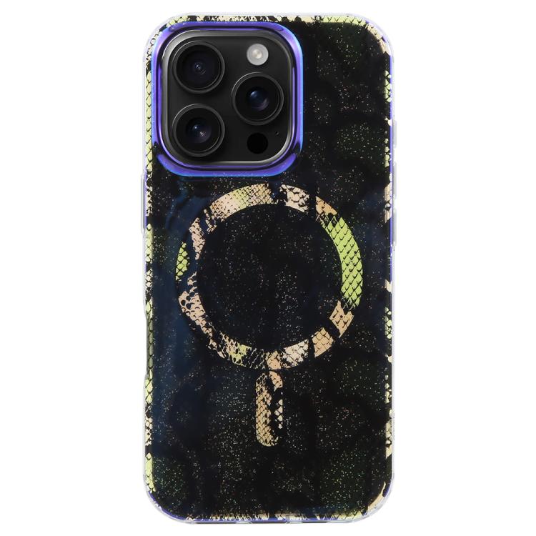 For iPhone 16 Pro IMD Blue Light Jungle Series Magnetic Phone Case