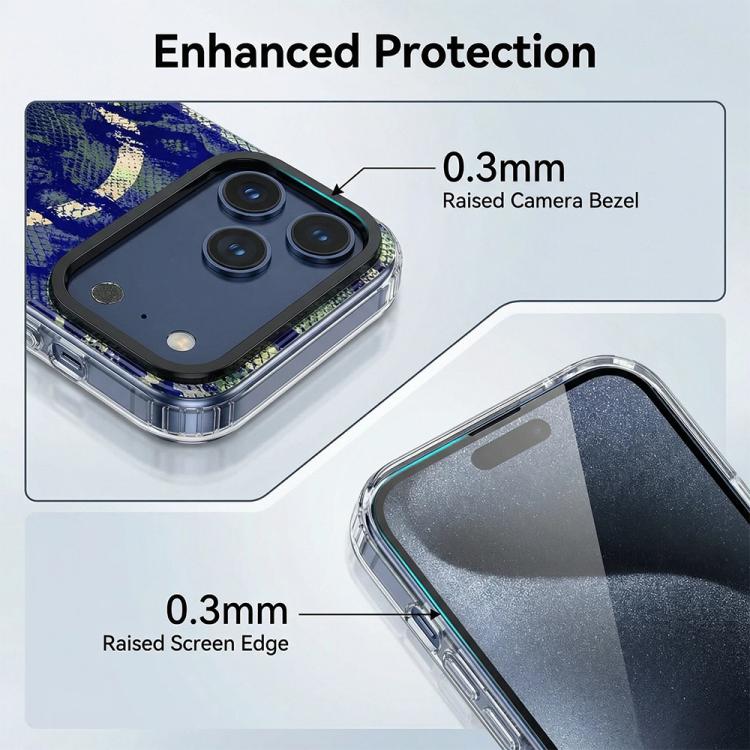 For iPhone 16 Pro IMD Blue Light Jungle Series Magnetic Phone Case