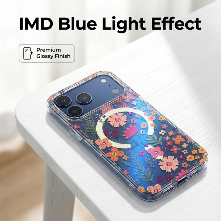 For iPhone 17 IMD Blue Light Jungle Series Magnetic Phone Case