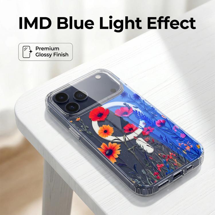 For iPhone 17 IMD Blue Light Jungle Series Magnetic Phone Case