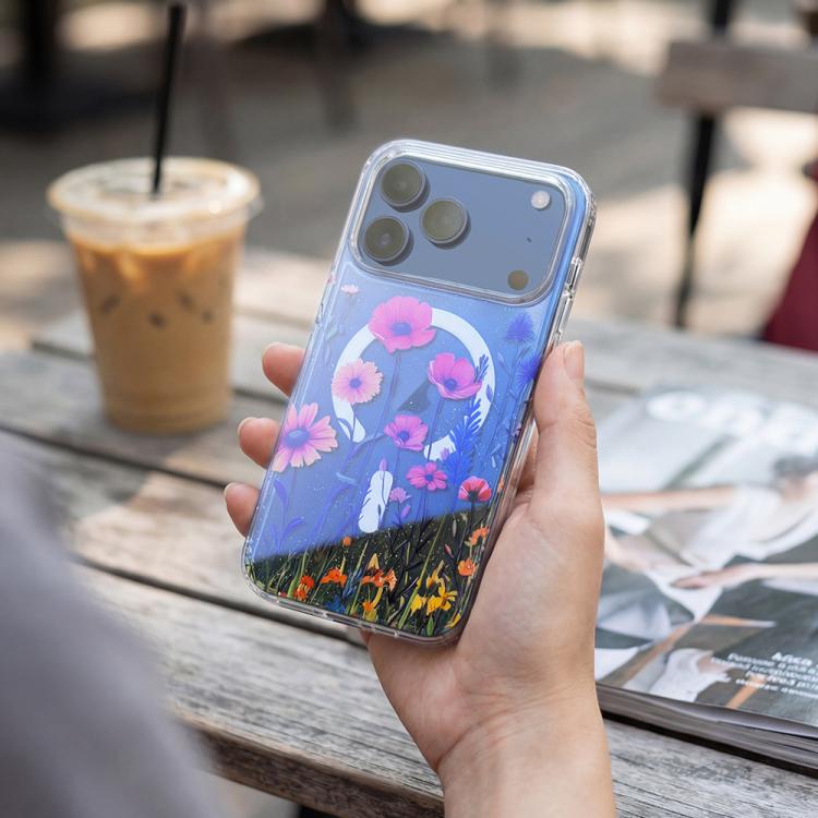 For iPhone 17 IMD Blue Light Jungle Series Magnetic Phone Case