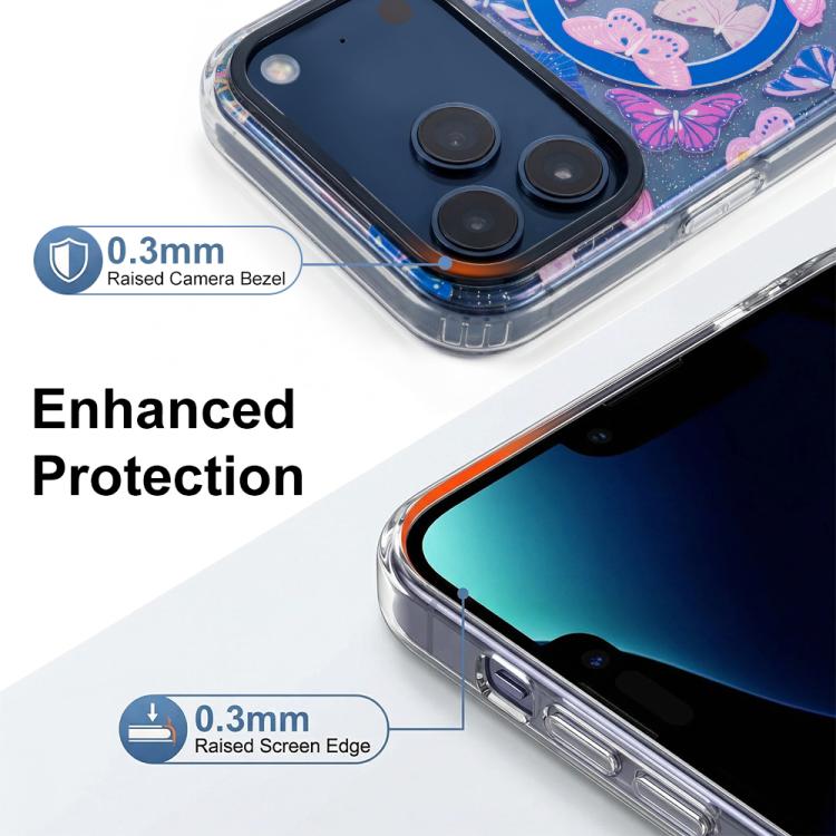 For iPhone 17 IMD Blue Light Jungle Series Magnetic Phone Case