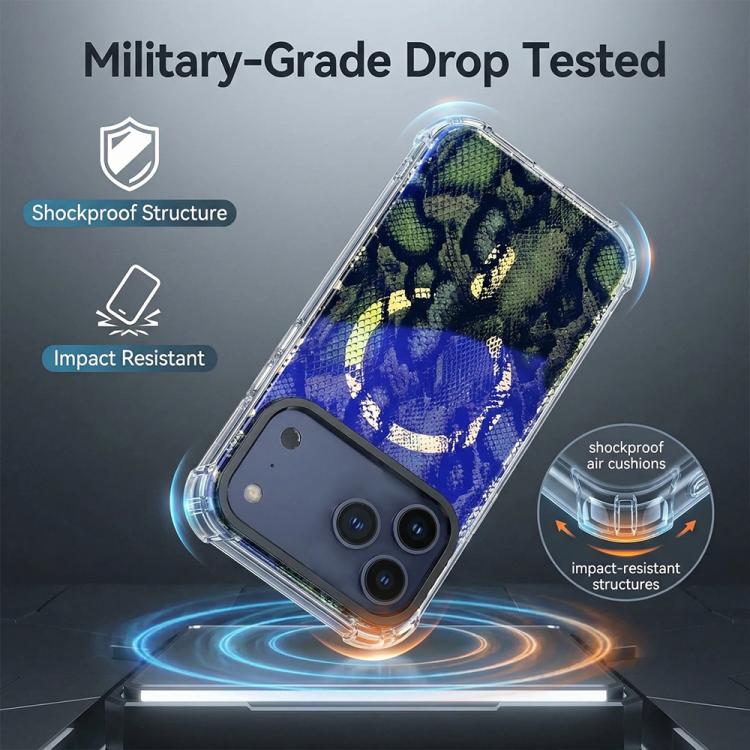 For iPhone 17 IMD Blue Light Jungle Series Magnetic Phone Case