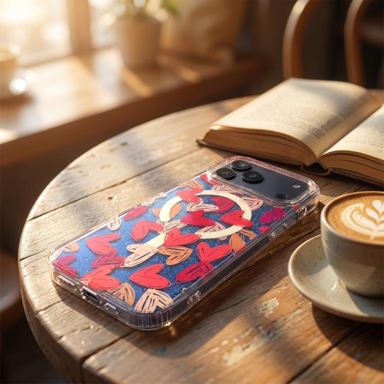 For iPhone 17 Pro Max IMD Blue Light Jungle Series Magnetic Phone Case