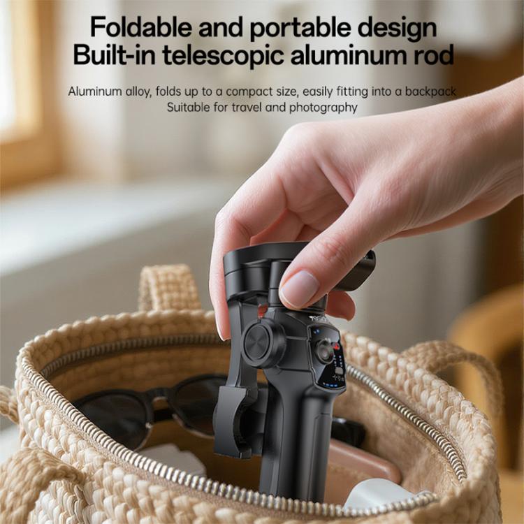 Yesido SF32 Pro Telescopic 3-Axis Gimbal Selfie Stick with AI Module - Black