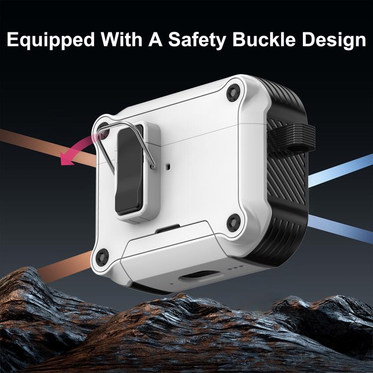 For AirPods Pro 2 Safety Buckle Magnetic Auto Pop-Up Earphones Protective Case With Holder