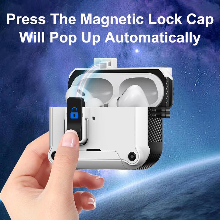 For AirPods Pro 2 Safety Buckle Magnetic Auto Pop-Up Earphones Protective Case With Holder