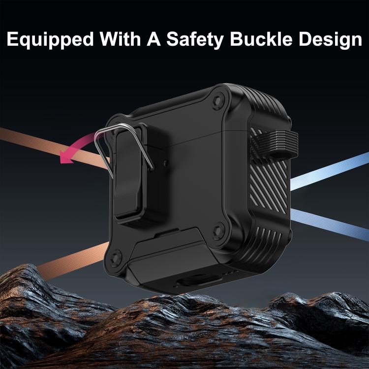 For AirPods 4 Safety Buckle Magnetic Auto Pop-Up Earphones Protective Case With Holder