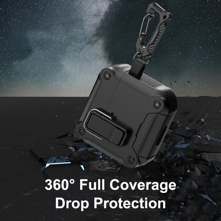 For AirPods 4 Safety Buckle Magnetic Auto Pop-Up Earphones Protective Case With Holder