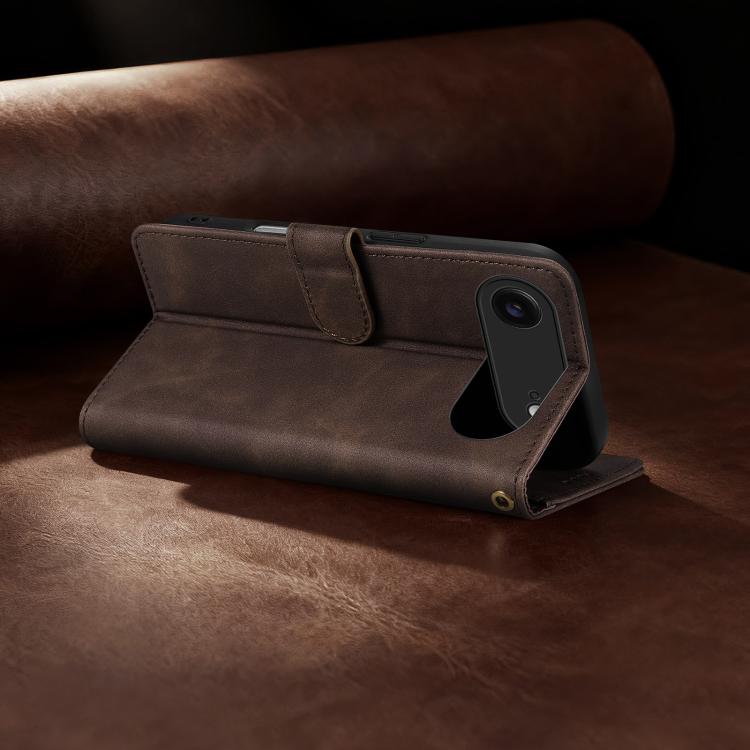 For iPhone Air AZNS A2 Series Tri-Card Wallet RFID Vegan Leather Phone Case with Strap
