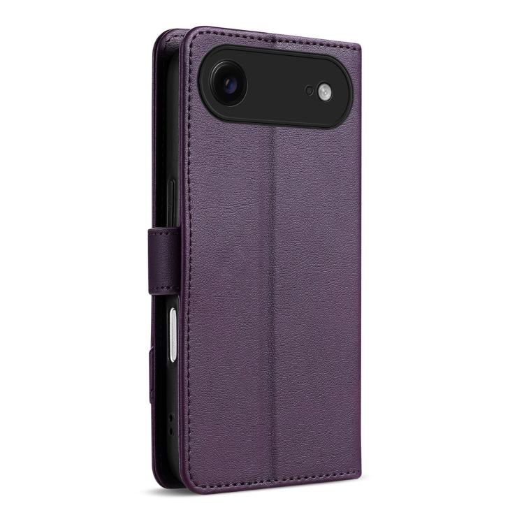 For iPhone Air AZNS A2 Series Tri-Card Wallet RFID Vegan Leather Phone Case with Strap