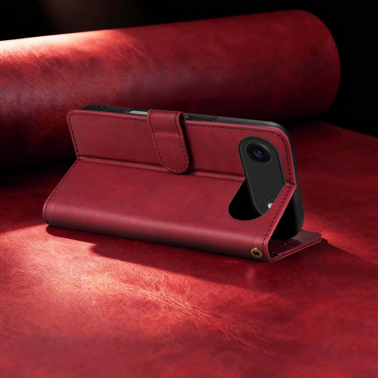 For iPhone Air AZNS A2 Series Tri-Card Wallet RFID Vegan Leather Phone Case with Strap