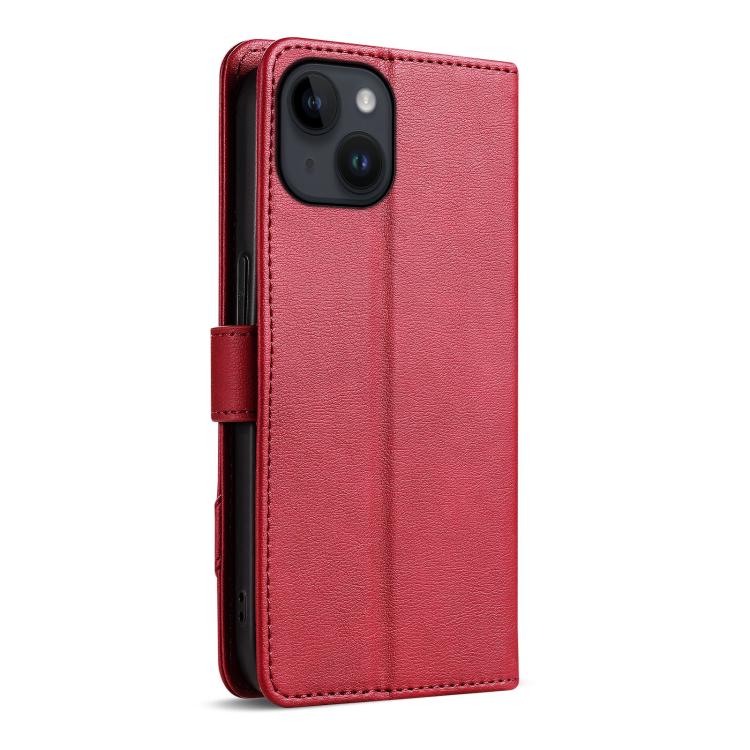 For iPhone 13 AZNS A2 Series Tri-Card Wallet RFID Vegan Leather Phone Case with Strap