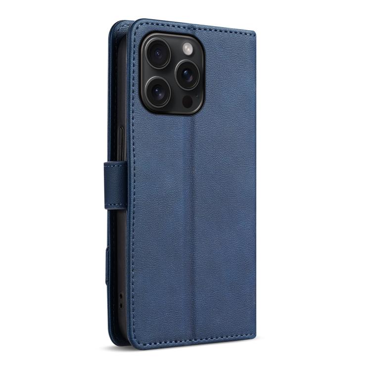 For iPhone 13 Pro Max AZNS A2 Series Tri-Card Wallet RFID Vegan Leather Phone Case with Strap