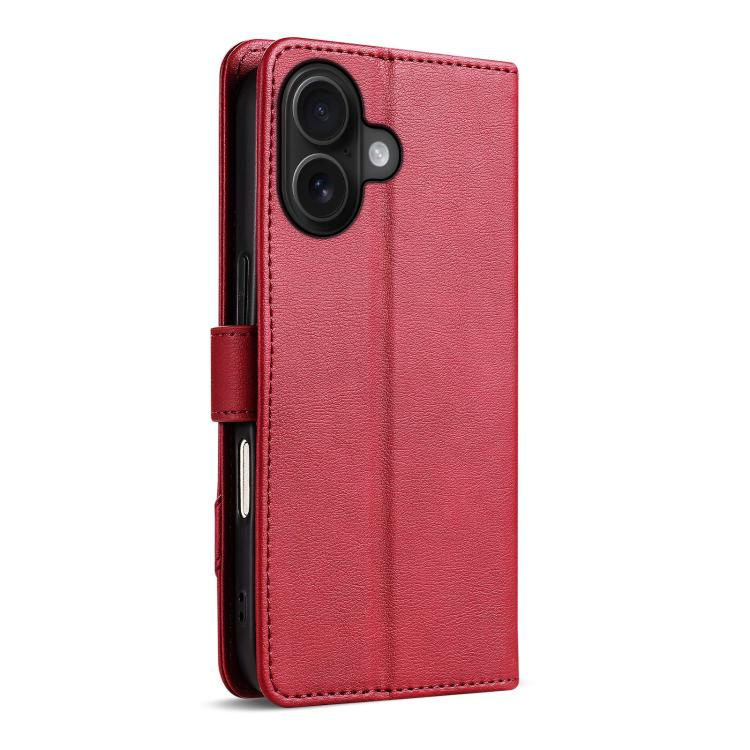 For iPhone 16 Plus AZNS A2 Series Tri-Card Wallet RFID Vegan Leather Phone Case with Strap
