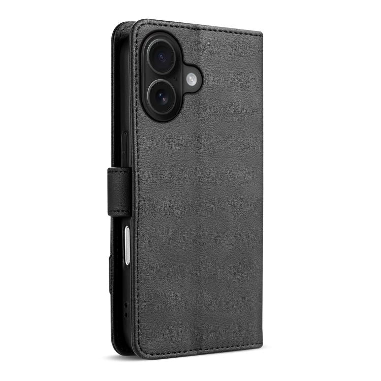 For iPhone 16 Plus AZNS A2 Series Tri-Card Wallet RFID Vegan Leather Phone Case with Strap