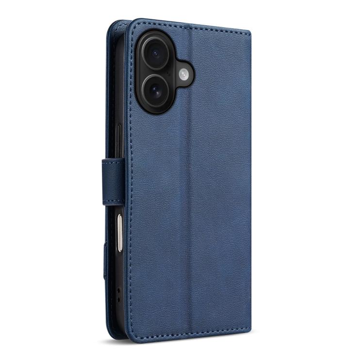 For iPhone 16 Plus AZNS A2 Series Tri-Card Wallet RFID Vegan Leather Phone Case with Strap