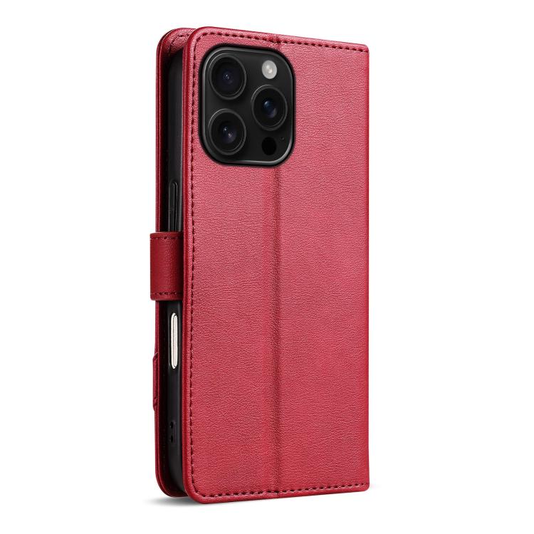 For iPhone 16 Pro AZNS A2 Series Tri-Card Wallet RFID Vegan Leather Phone Case with Strap