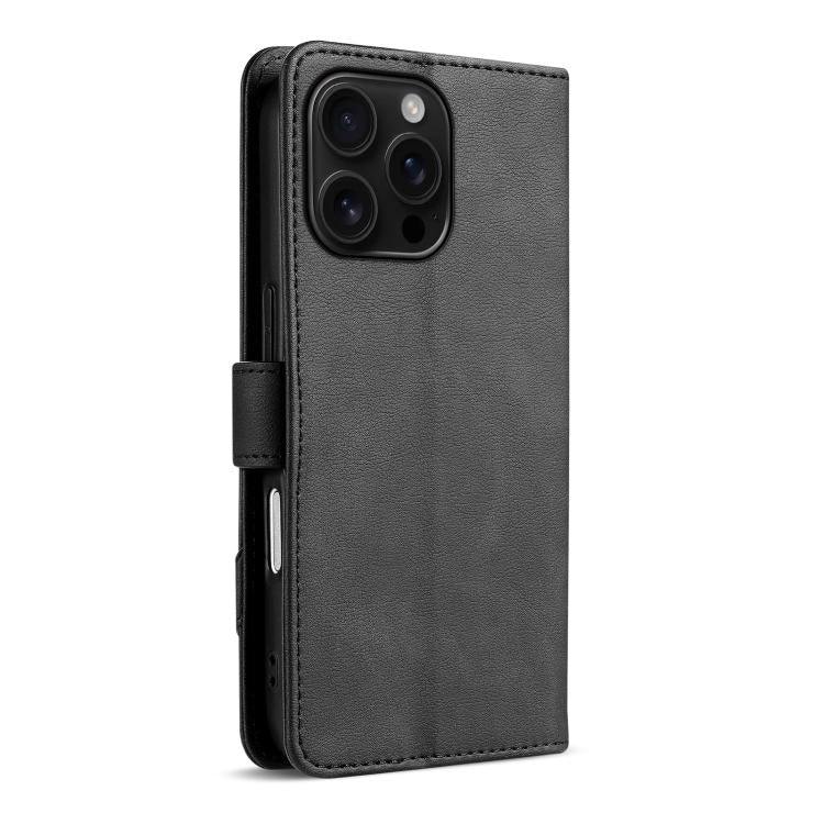 For iPhone 16 Pro Max AZNS A2 Series Tri-Card Wallet RFID Vegan Leather Phone Case with Strap