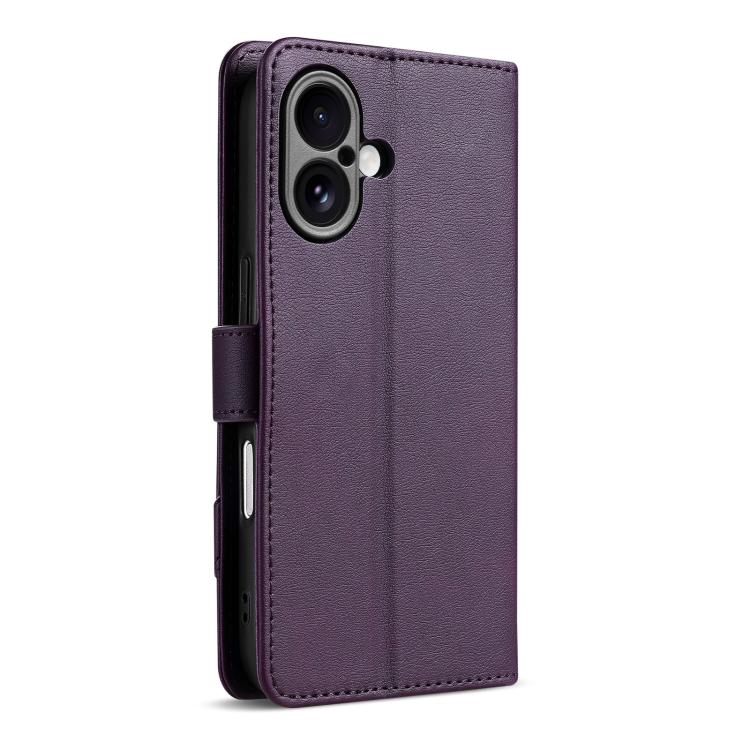 For iPhone 17 AZNS A2 Series Tri-Card Wallet RFID Vegan Leather Phone Case with Strap