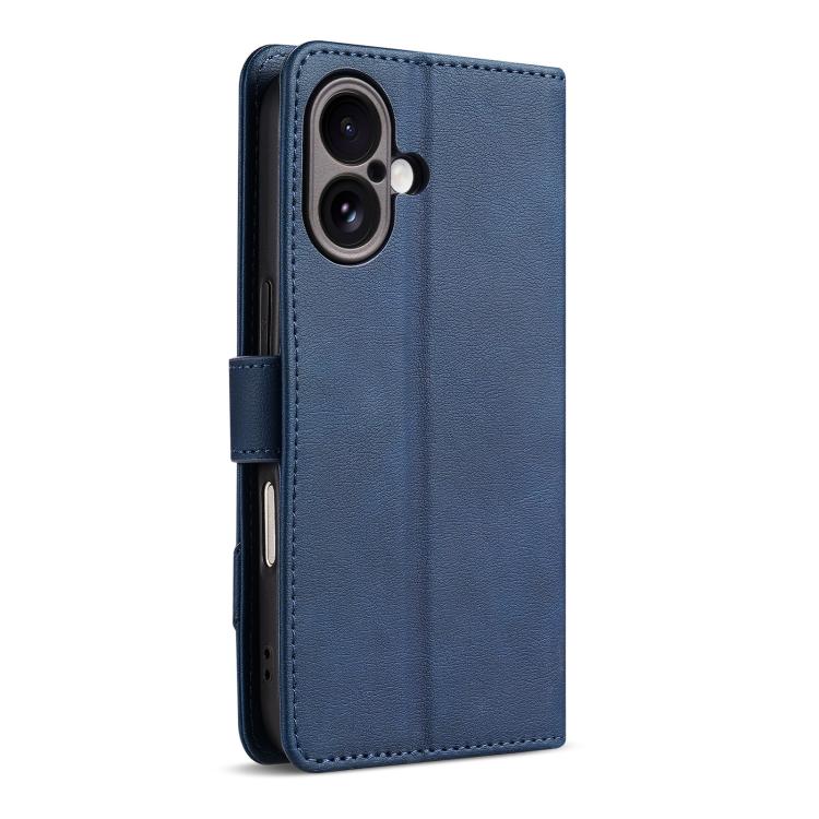 For iPhone 17 AZNS A2 Series Tri-Card Wallet RFID Vegan Leather Phone Case with Strap