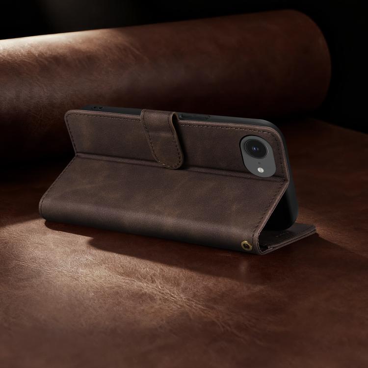 For iPhone 17e / 16e AZNS A2 Series Tri-Card Wallet RFID Vegan Leather Phone Case with Strap