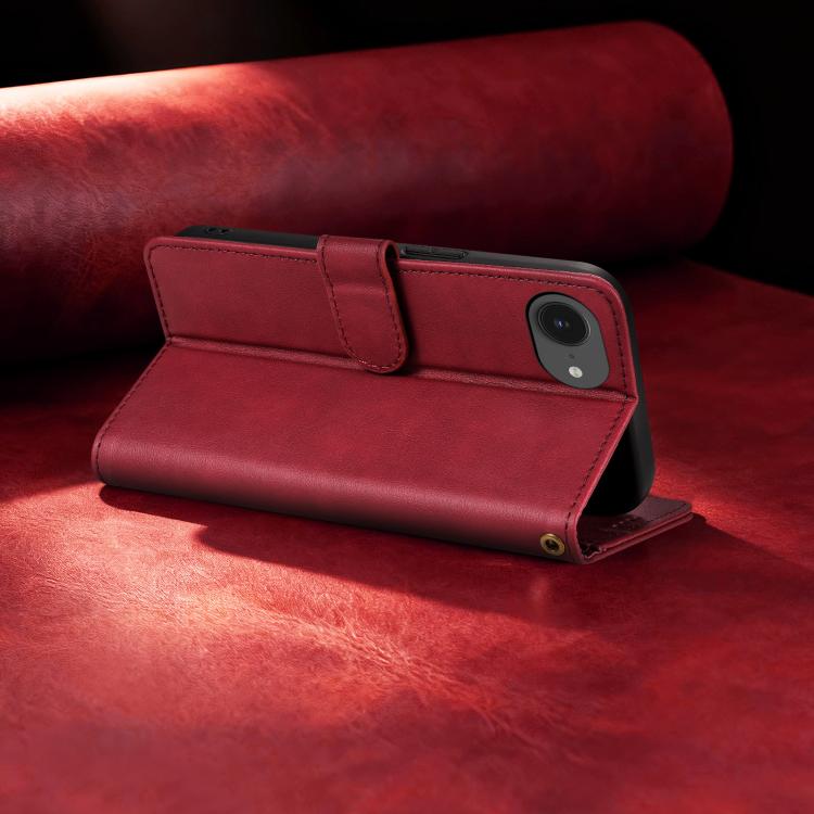 For iPhone 17e / 16e AZNS A2 Series Tri-Card Wallet RFID Vegan Leather Phone Case with Strap