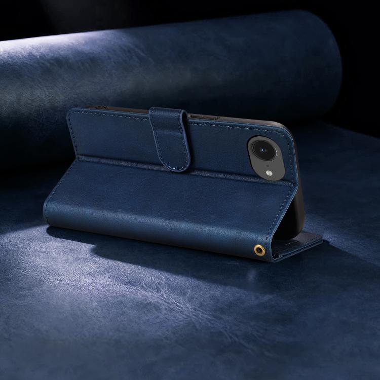 For iPhone 17e / 16e AZNS A2 Series Tri-Card Wallet RFID Vegan Leather Phone Case with Strap