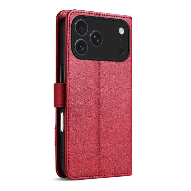 For iPhone 17 Pro AZNS A2 Series Tri-Card Wallet RFID Vegan Leather Phone Case with Strap
