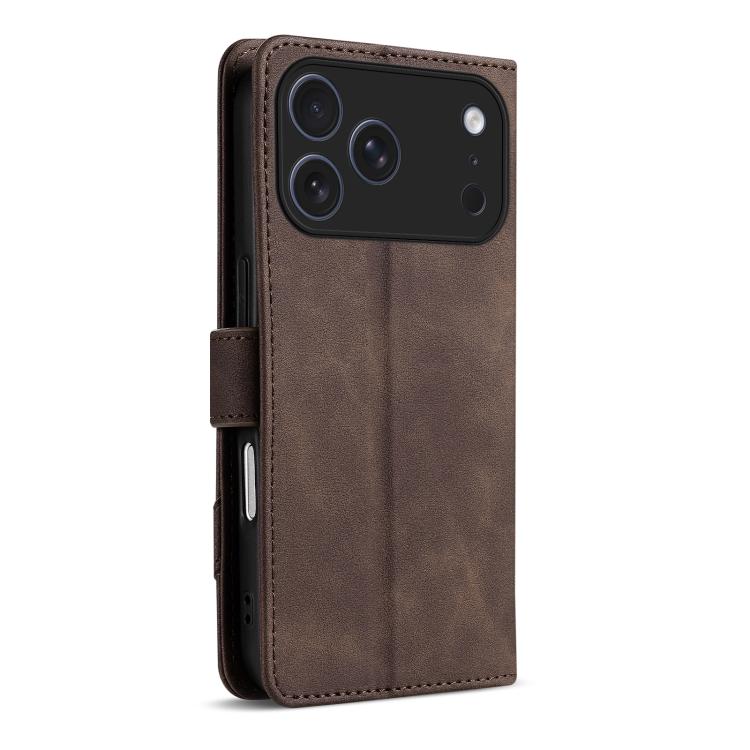 For iPhone 17 Pro Max AZNS A2 Series Tri-Card Wallet RFID Vegan Leather Phone Case with Strap
