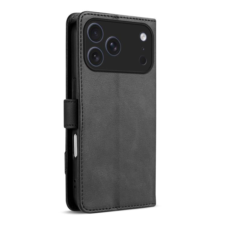 For iPhone 17 Pro Max AZNS A2 Series Tri-Card Wallet RFID Vegan Leather Phone Case with Strap