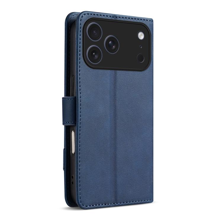 For iPhone 17 Pro Max AZNS A2 Series Tri-Card Wallet RFID Vegan Leather Phone Case with Strap