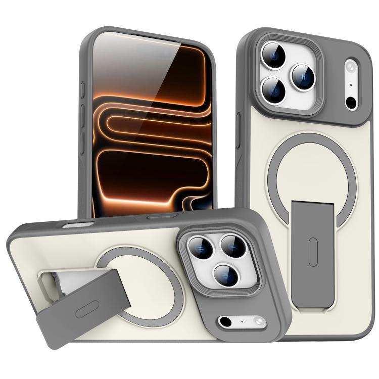 For iPhone 17 Pro Max Skin Feel Invisible Kickstand MagSafe Phone Case