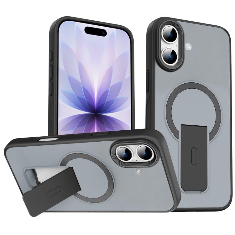 For iPhone 17 Skin Feel Invisible Kickstand MagSafe Phone Case